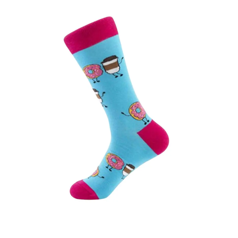 Food & Beverage Socks Donuts & Coffee