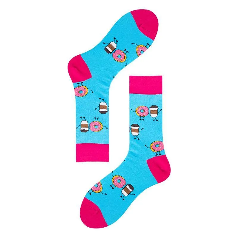 Food & Beverage Socks Donuts & Coffee