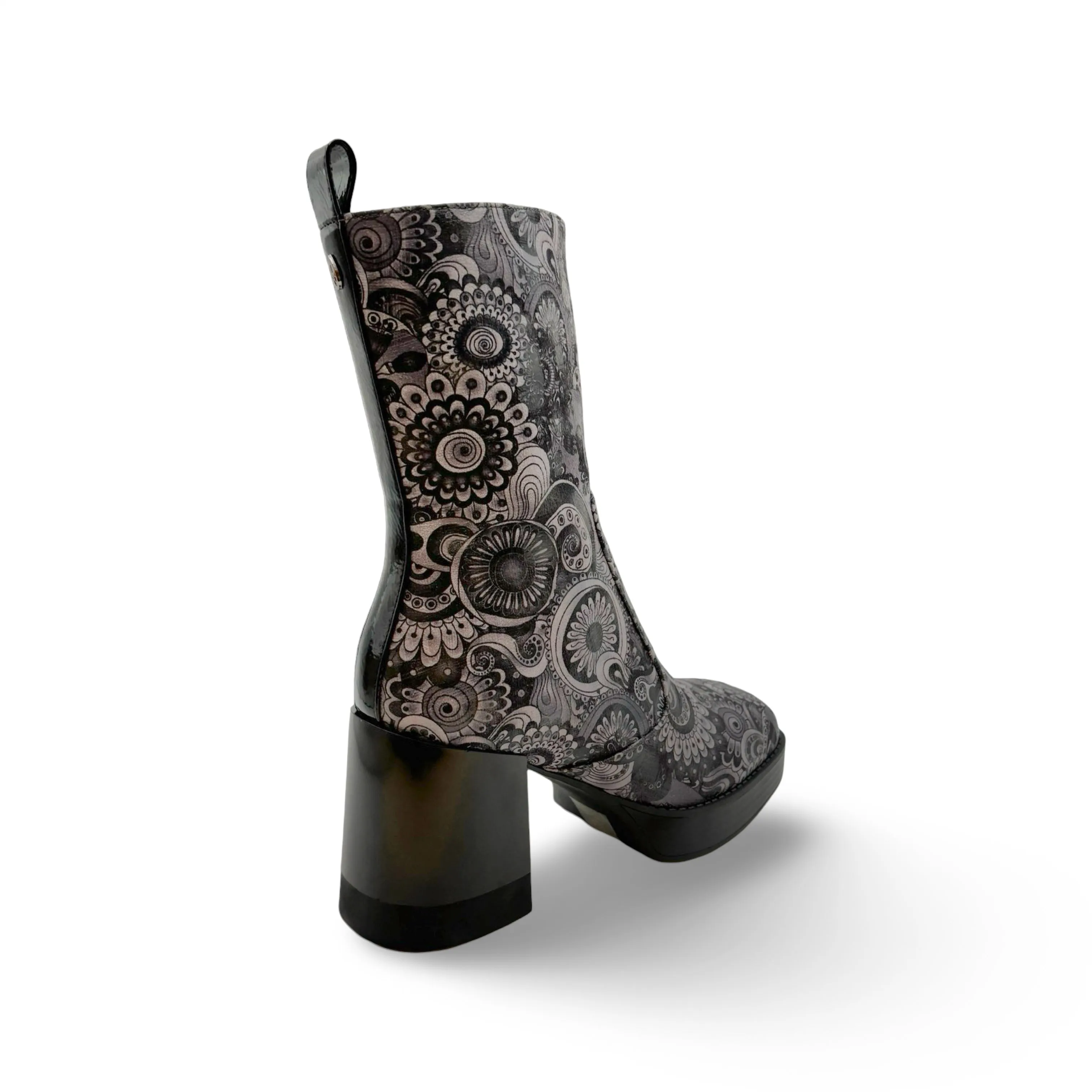 Foxy WATERPROOF Vegan Black/Grey Floral Print Boot