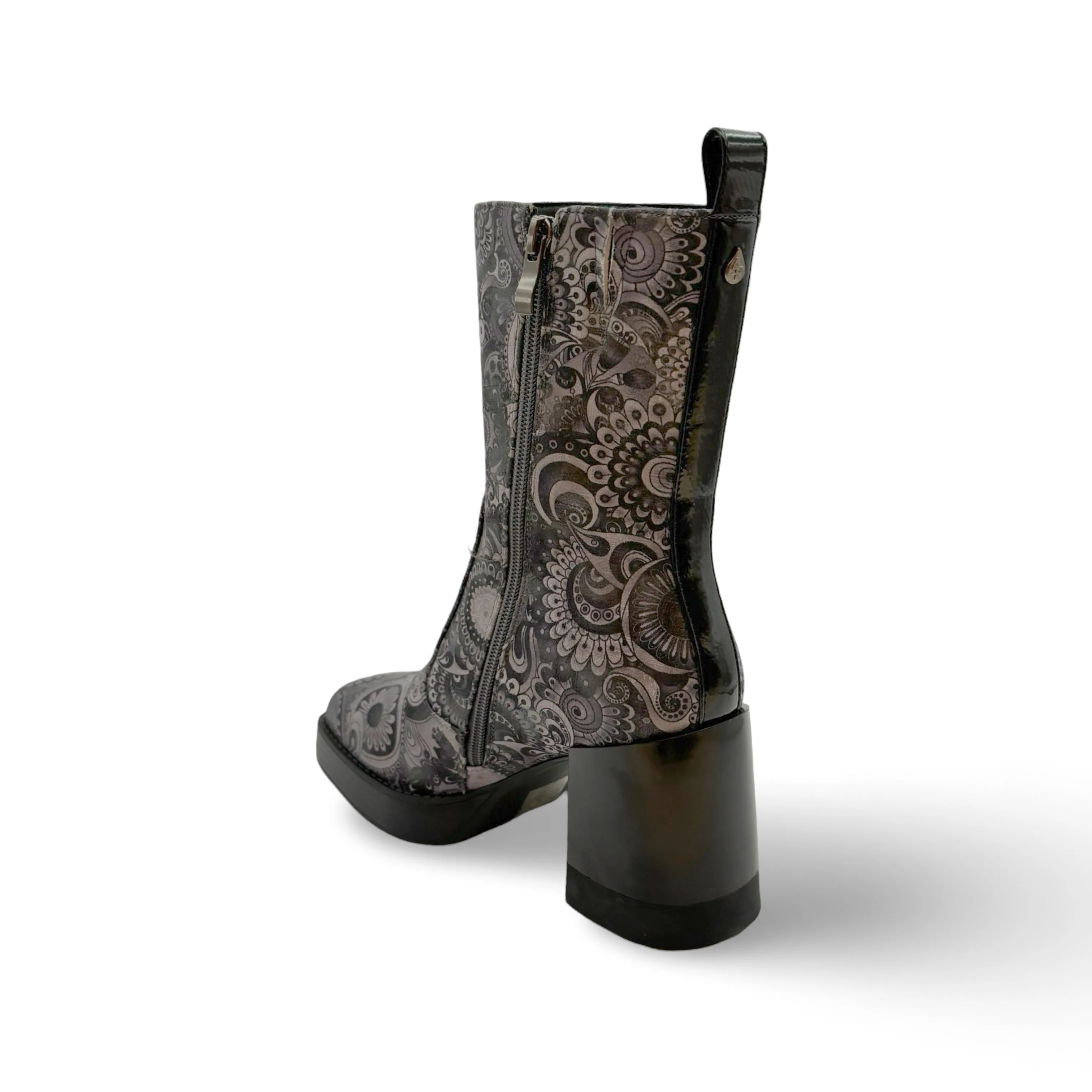 Foxy WATERPROOF Vegan Black/Grey Floral Print Boot