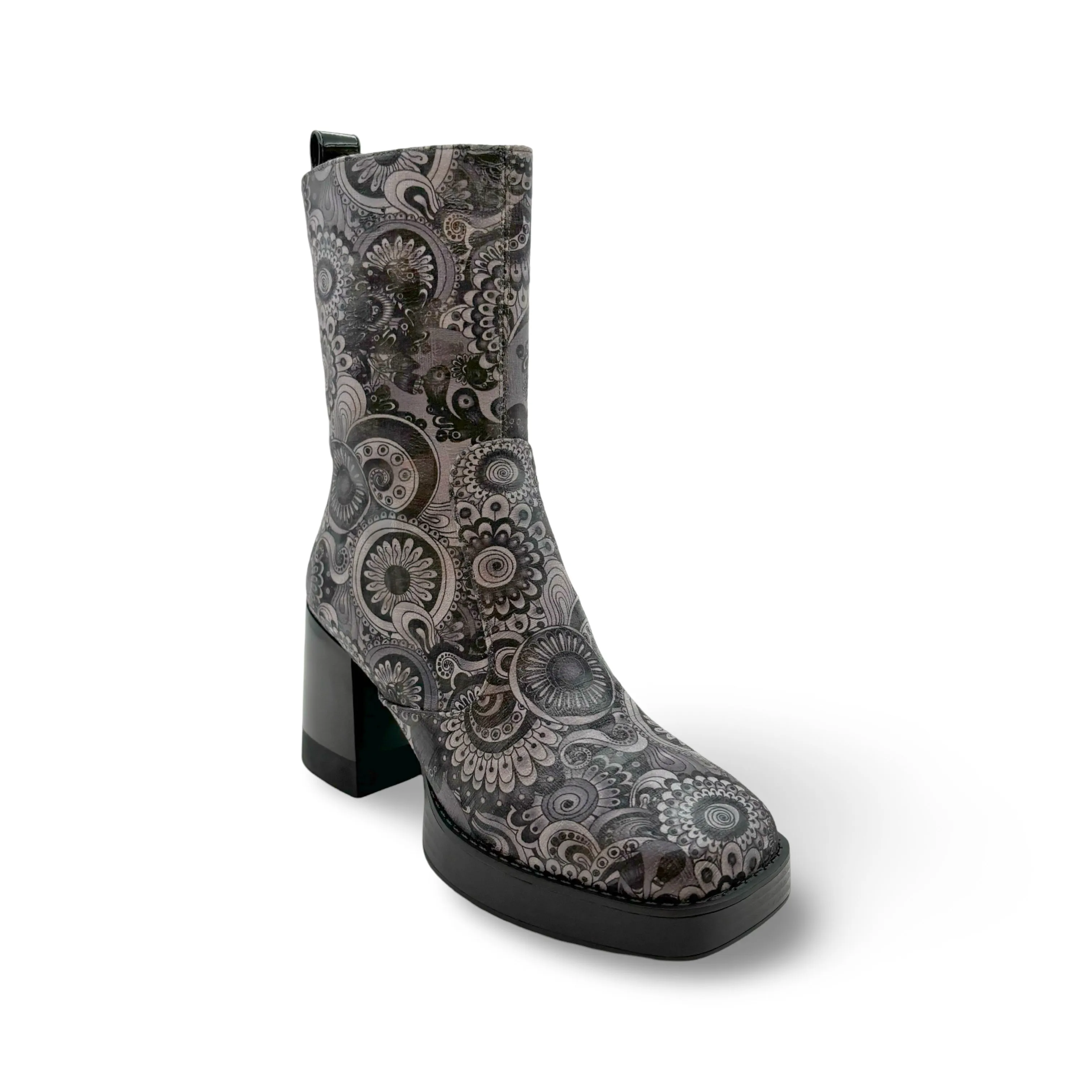 Foxy WATERPROOF Vegan Black/Grey Floral Print Boot