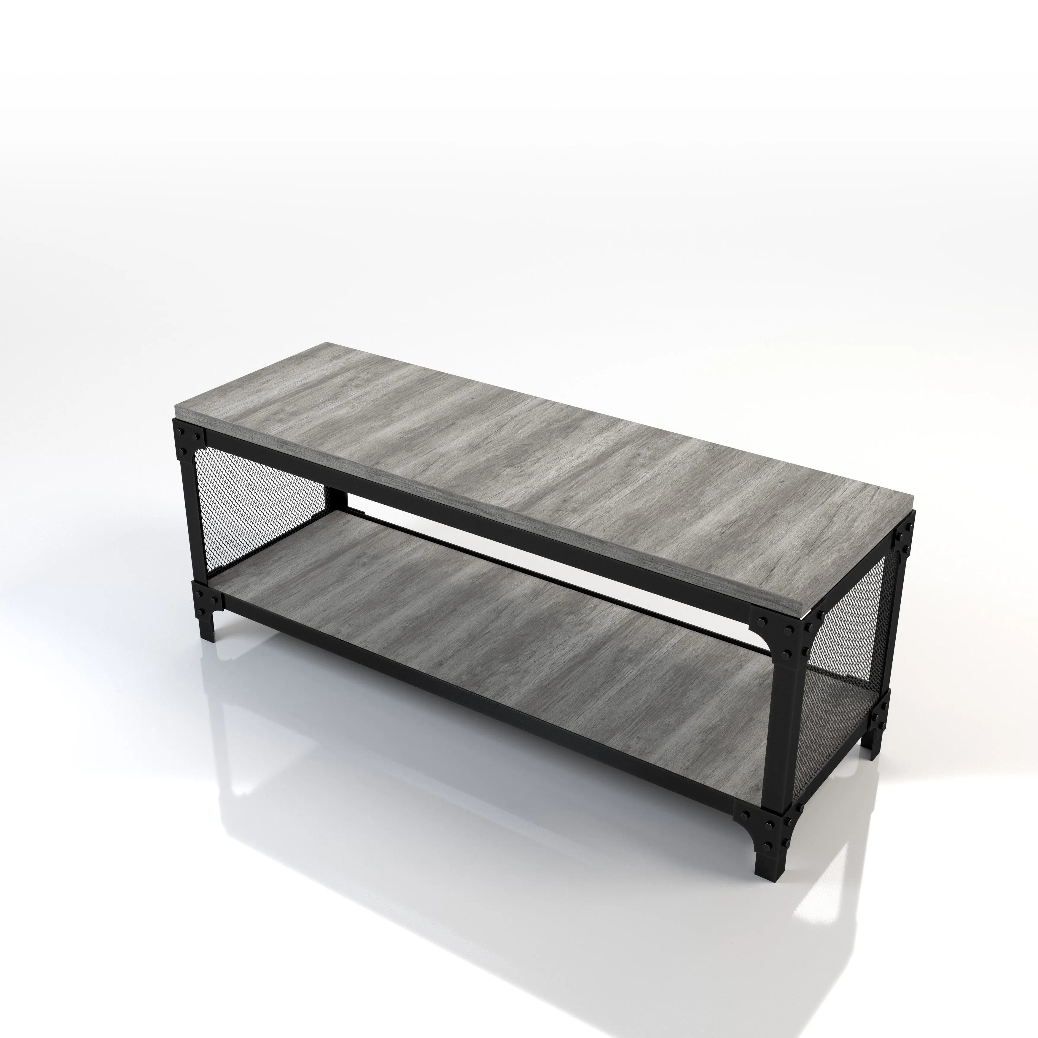 Frazier Mountain Urban Metal Shoe Storage Bench (47-inch)