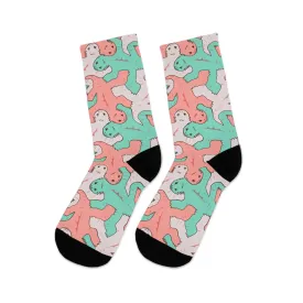 Funky Pink and Green Lizard Tessellation Socks