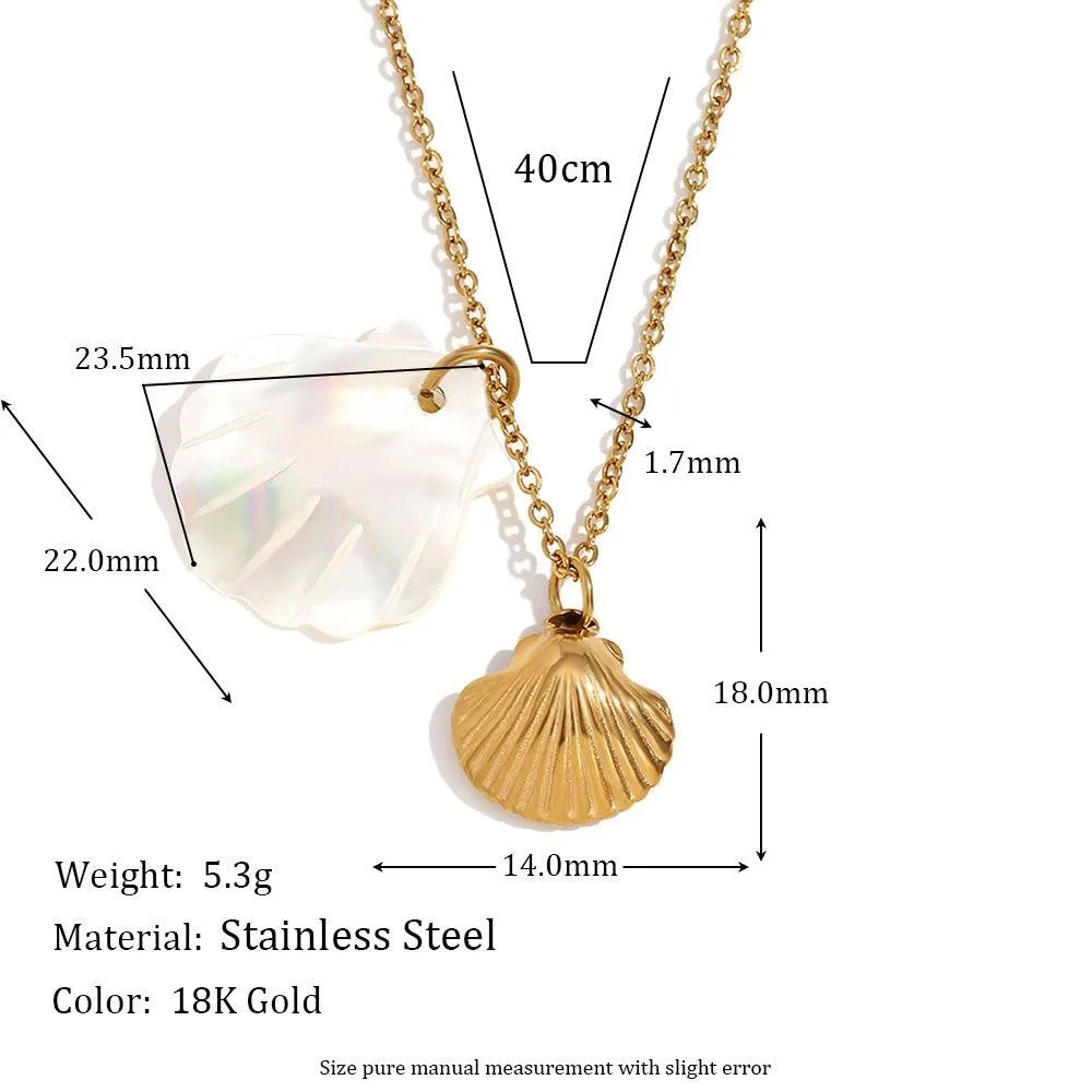 Gold Seashell and Starfish Necklace – Trendy Coastal Jewelry