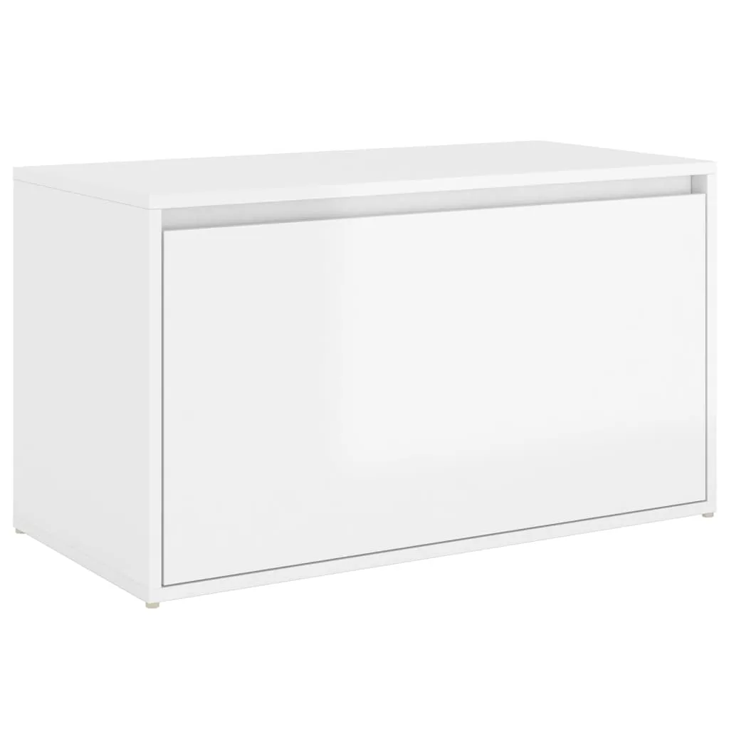 Hall Bench 80x40x45 cm High Gloss White Engineered Wood