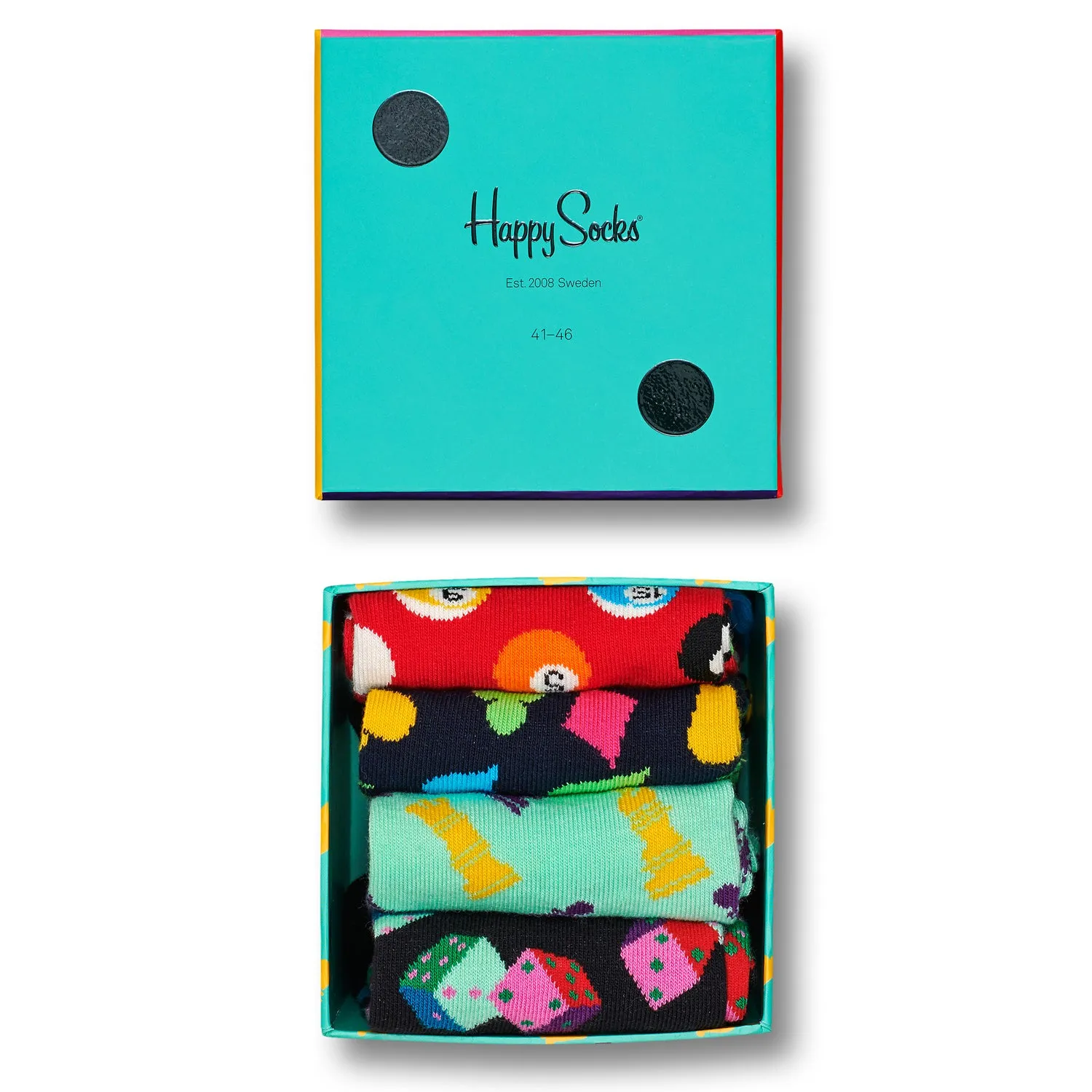 Happy Socks Men's Game Night Gift Box - 4 Pack