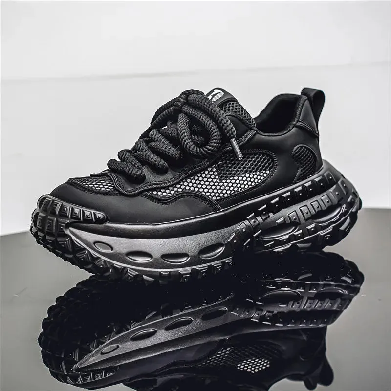 Hnzxzm Men's Trendy Shoes Summer New Sports Shoes Mesh Breathable Lightweight Running Shoes Thick Sole Fashion Versatile Casual Shoes