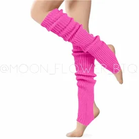 Hot Pink Leg Warmers Toeless Yoga Dance Socks