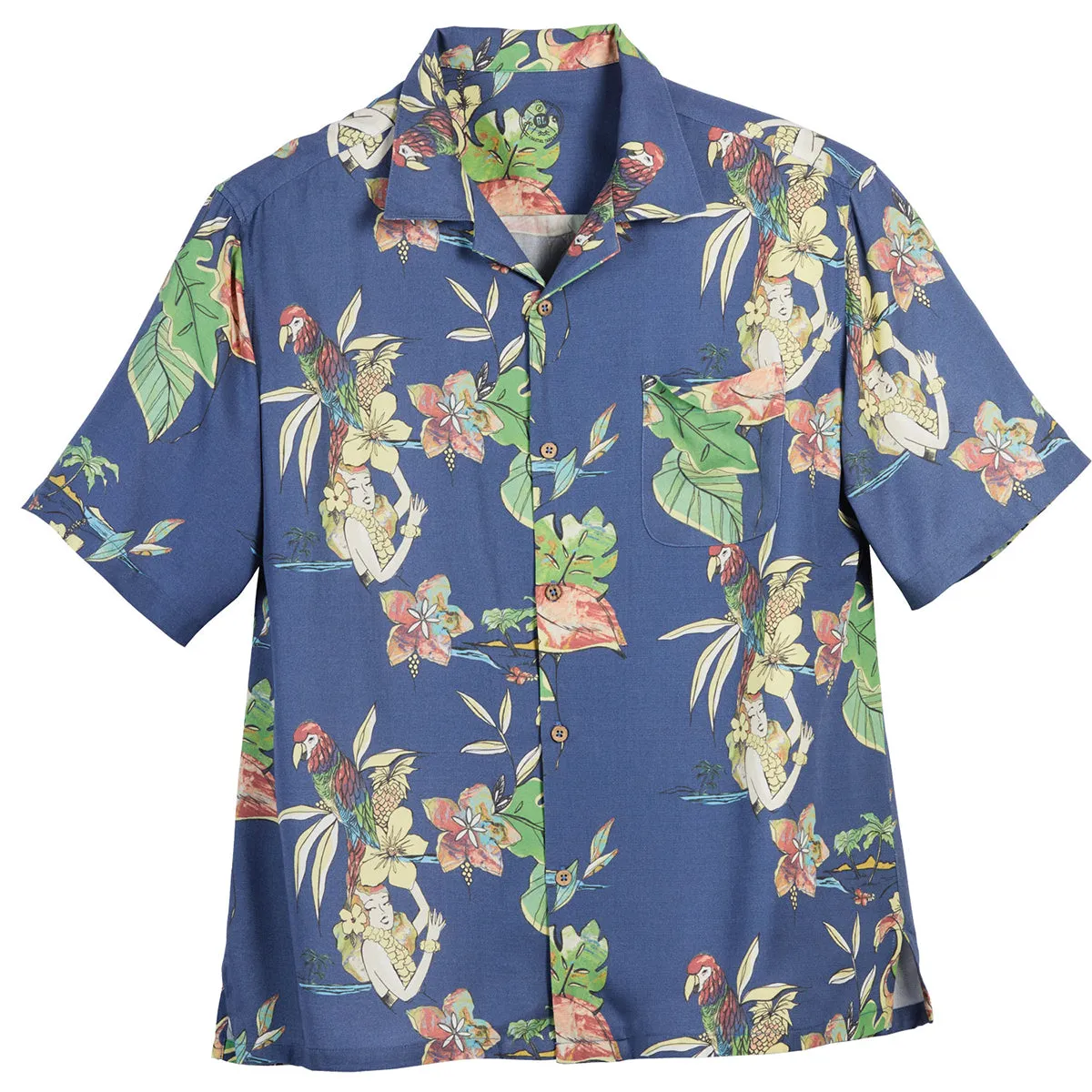 Hula Medium Blue Button Down