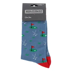 Joe Davies Men's Blue Bamboo Golf Socks