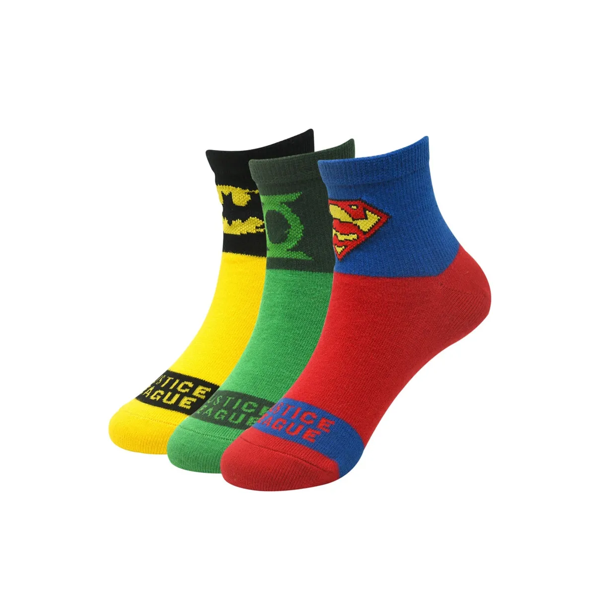 Justice League By Balenzia High Ankle Socks For Kids (Pack Of 3 Pairs/1U)(4-6 YEARS)