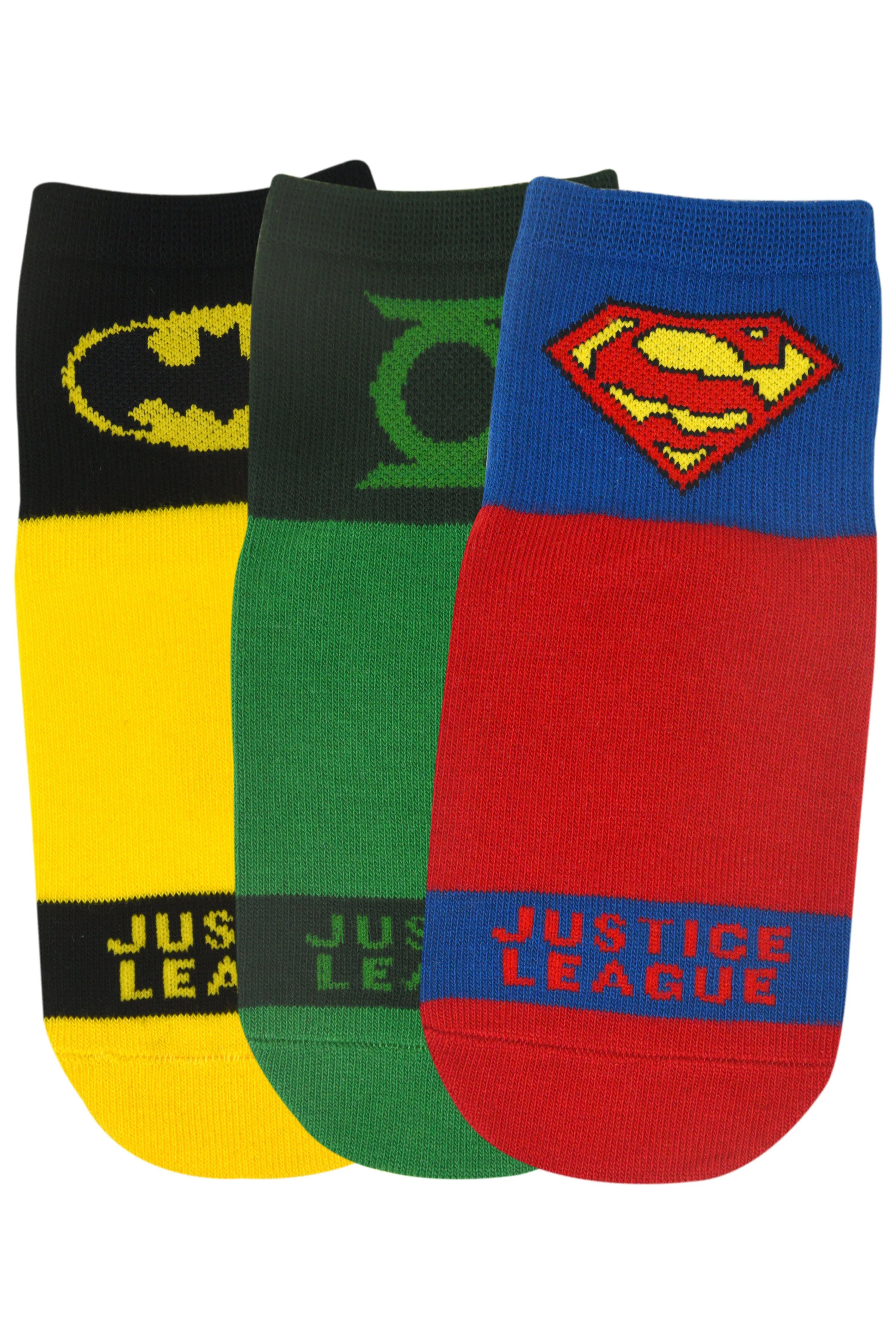 Justice League By Balenzia High Ankle Socks For Kids (Pack Of 3 Pairs/1U)(4-6 YEARS)