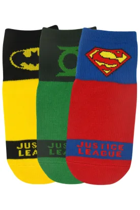 Justice League By Balenzia High Ankle Socks For Kids (Pack Of 3 Pairs/1U)(7-9 YEARS)