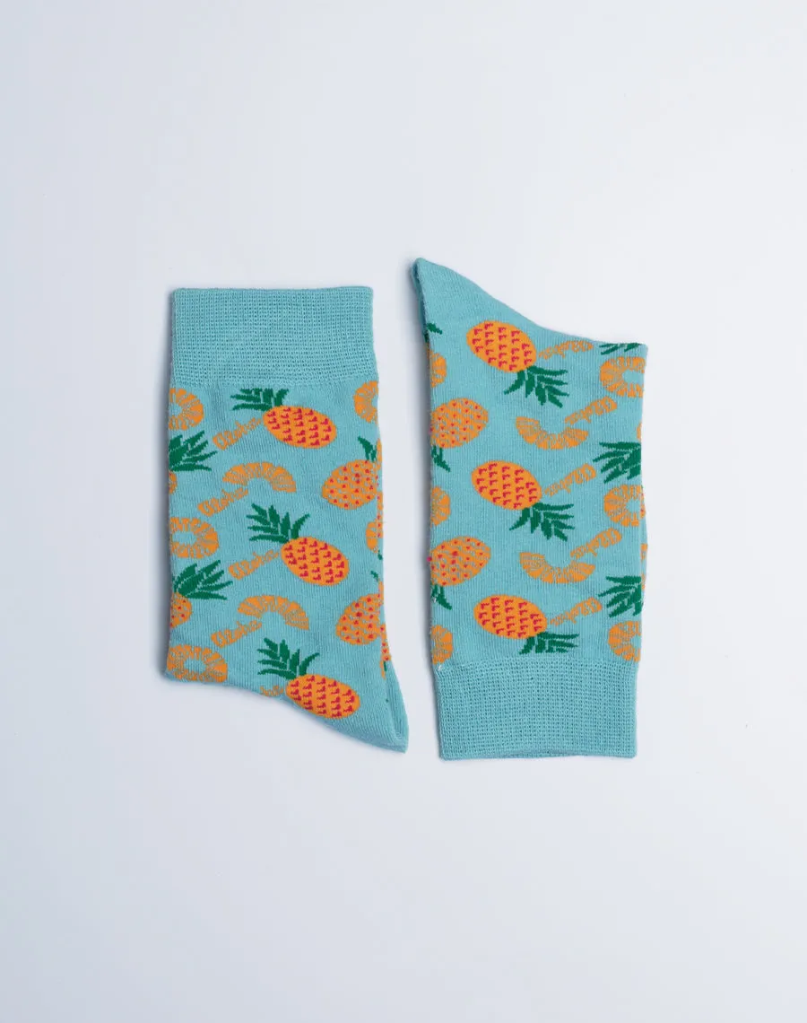 Kids Aloha Pineapple Tropical Crew Socks