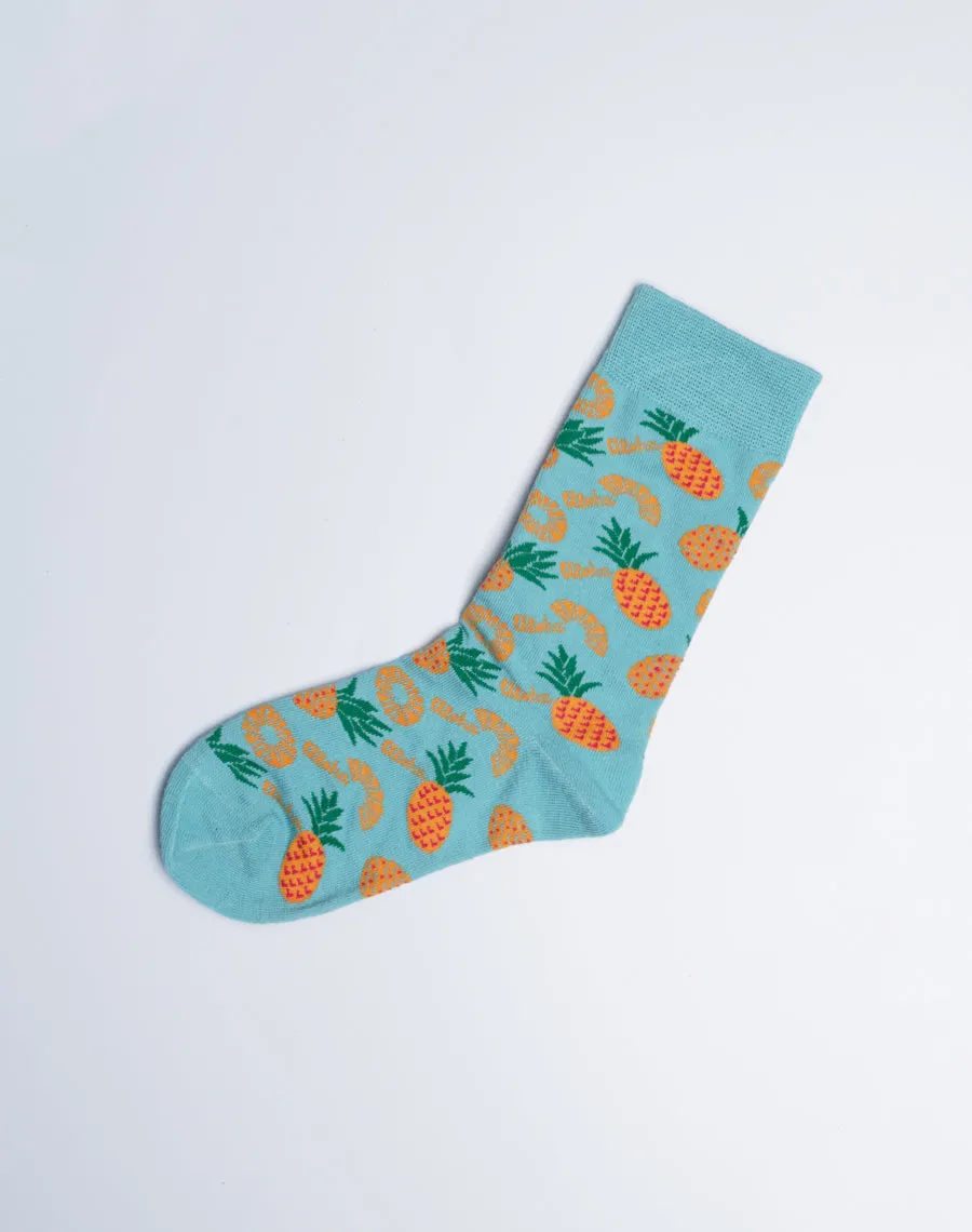 Kids Aloha Pineapple Tropical Crew Socks