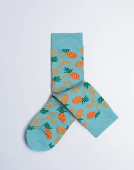 Kids Aloha Pineapple Tropical Crew Socks