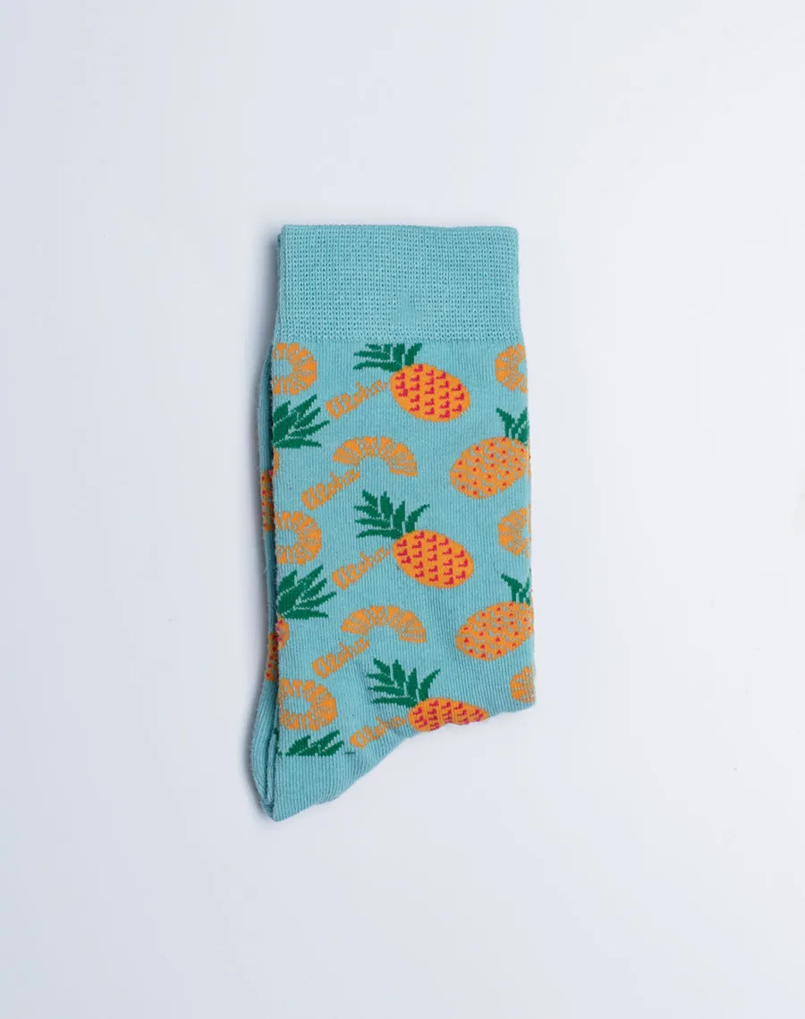 Kids Aloha Pineapple Tropical Crew Socks