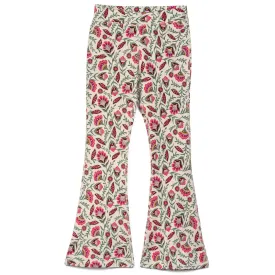 Kids Leggings: Organic Cotton Flared Yoga Pants: Folk Floral