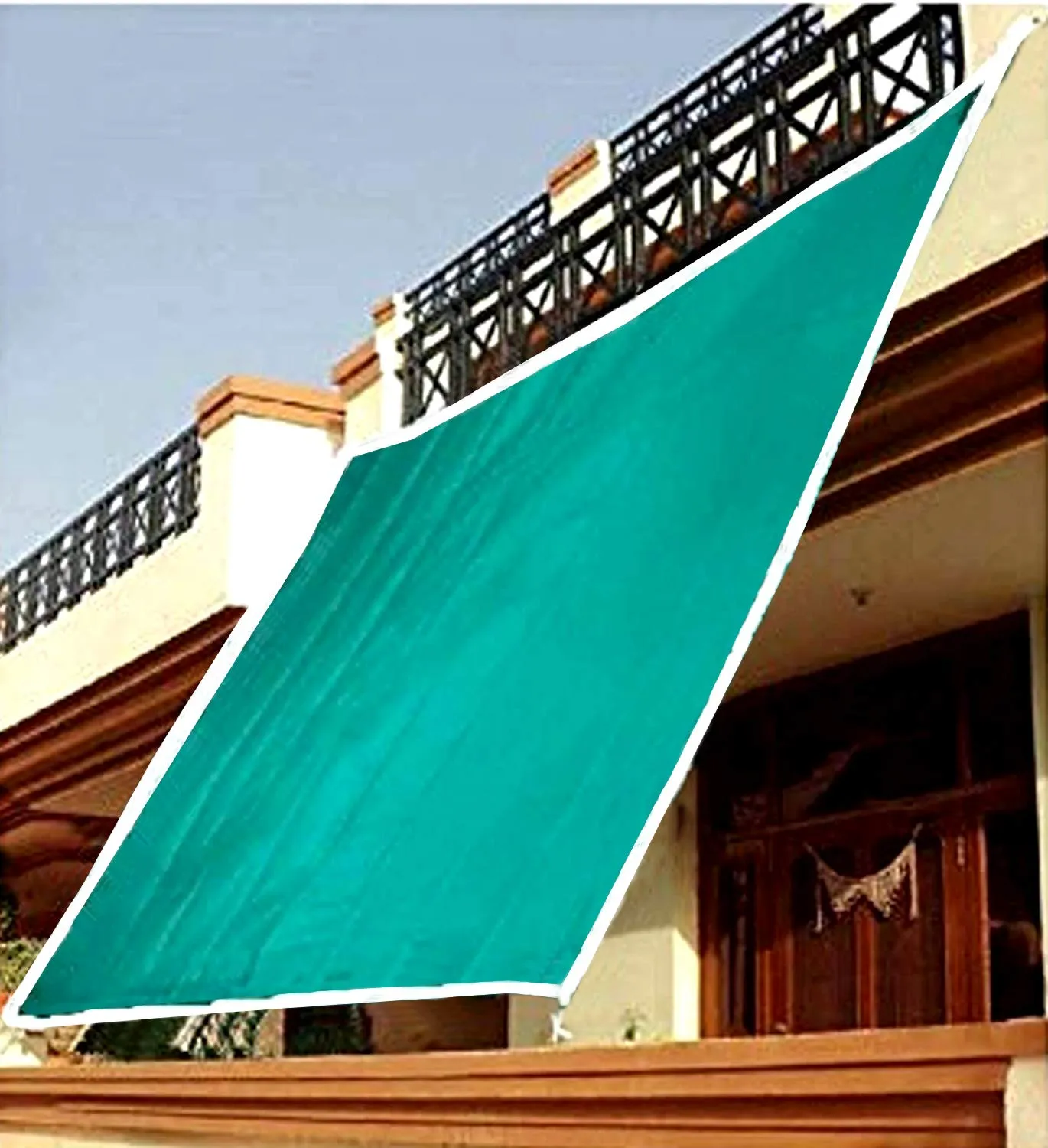 Kuber Industries Dark Green Sun Shade Sail Square Canopy - Permeable UV Block Fabric Durable Outdoor-10 x 15 ft. (Green) (F_26_KUBMART016989)