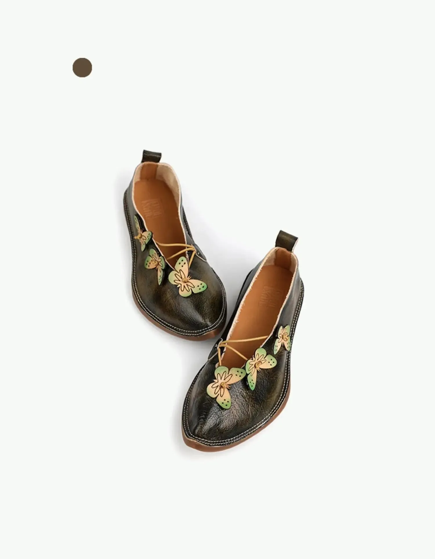 Leather Oriental Flat Shoes