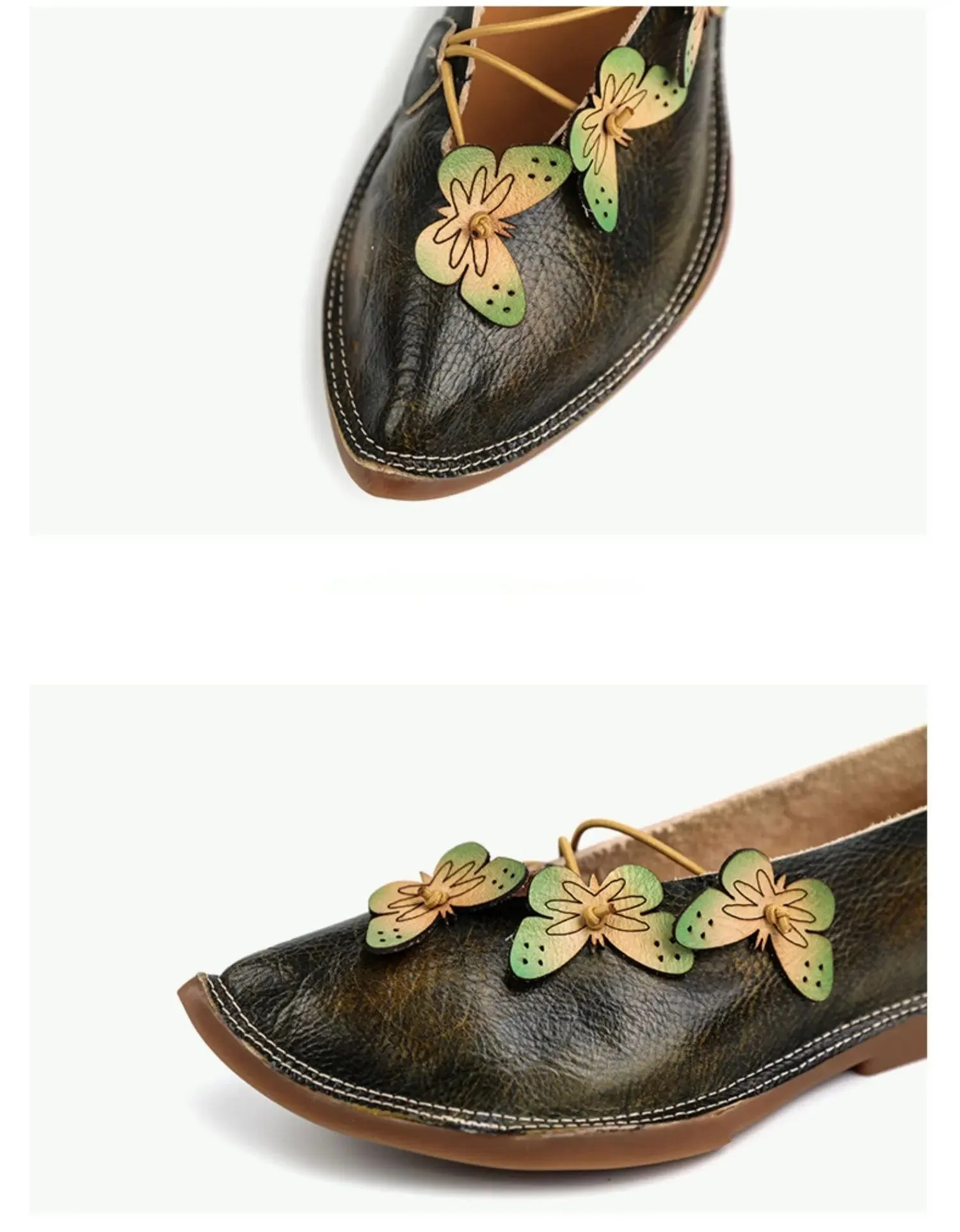 Leather Oriental Flat Shoes