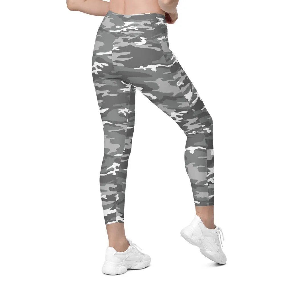 Light Grey Camo Leggings with Pockets