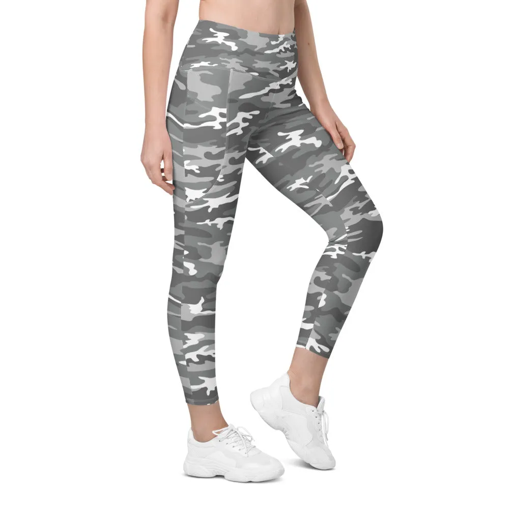 Light Grey Camo Leggings with Pockets