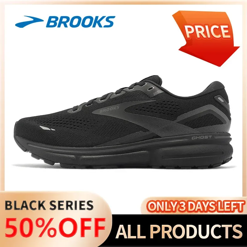 [Limited time sale] Brooks black sports shoes, outdoor jogging shoes, off-road climbing, breathable shock-absorbing casual shoes