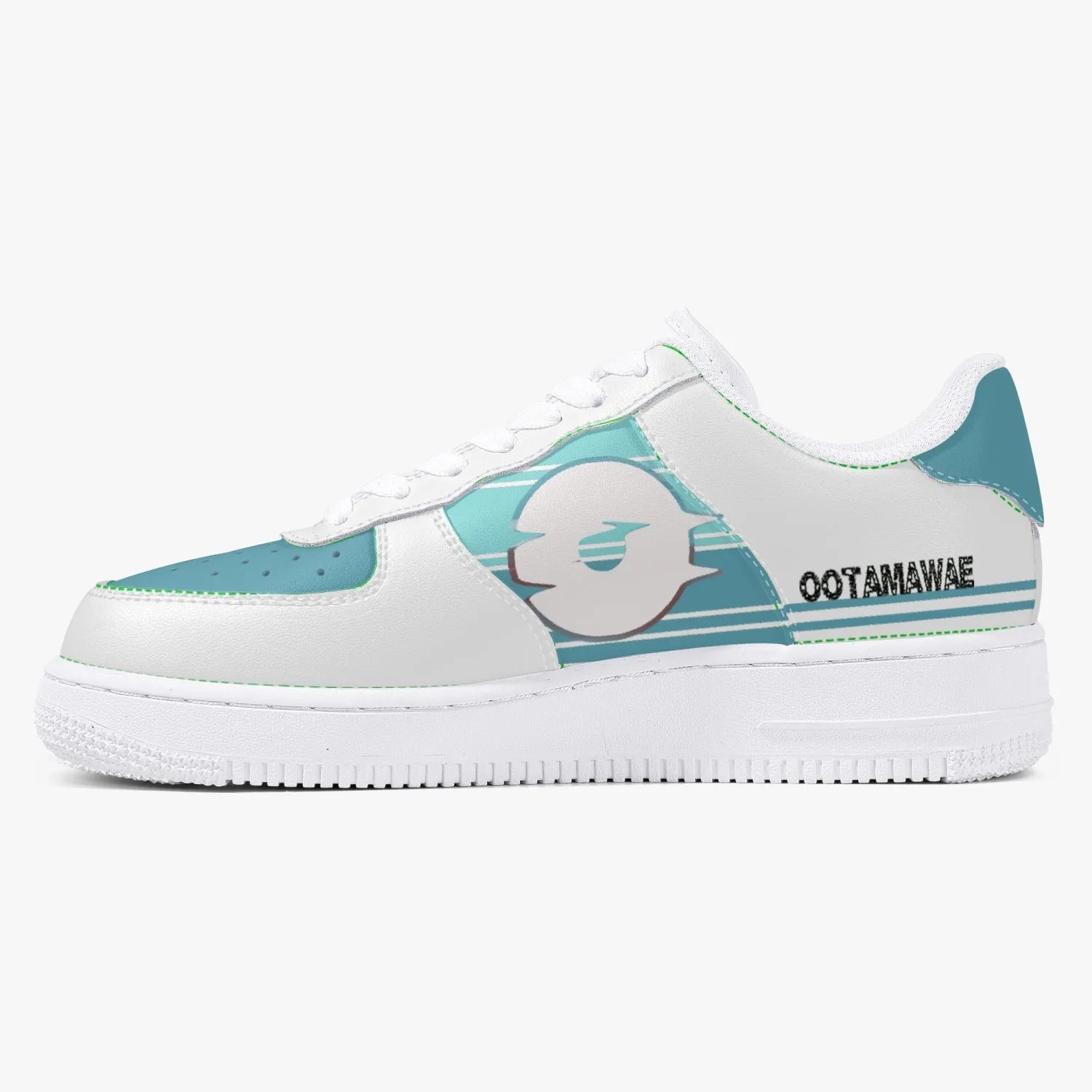 Low-Top Leather Sports Sneakers Blue