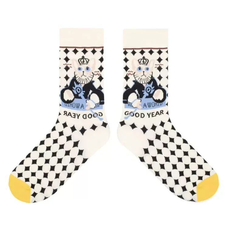 Magic Vintage Cat Cartoon Socks