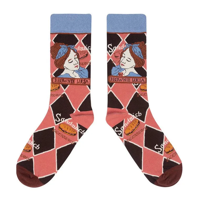 Magic Vintage Cat Cartoon Socks