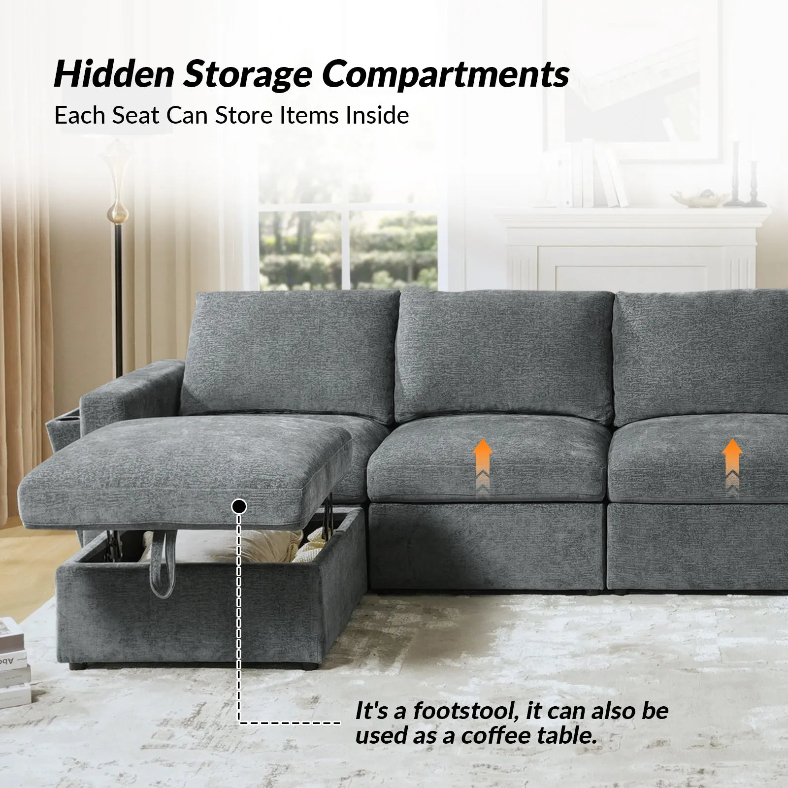 Martin 6-Seater Versatile Modular Comfortable Sectional Sofa