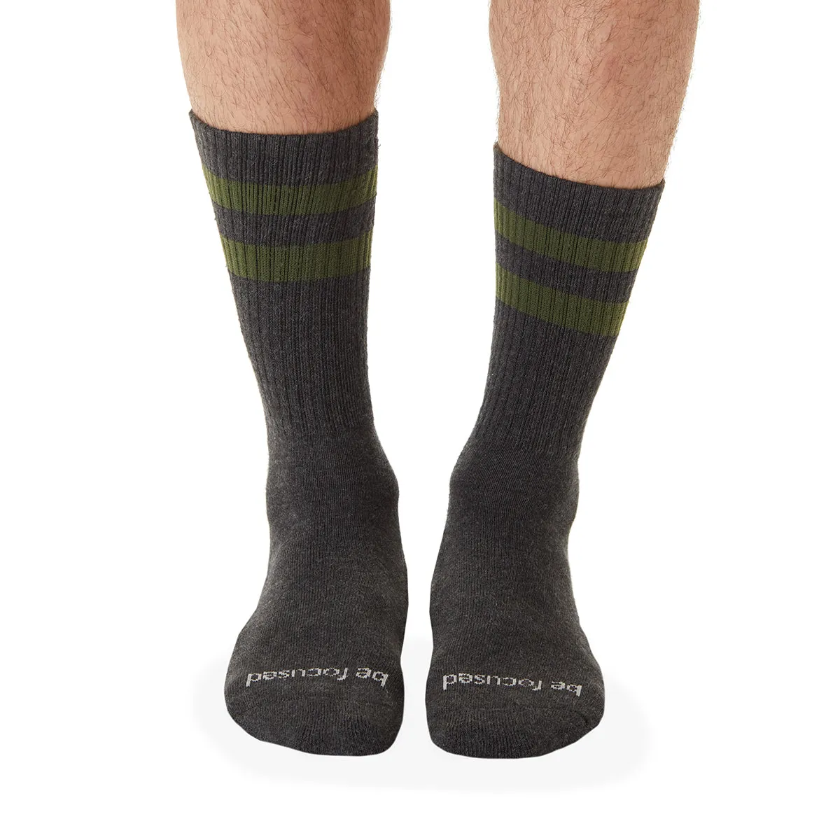 Mens Crew Be Focused Grip Socks (Charcoal/Hunter)