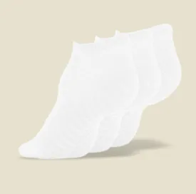 Men's White Low Cut Ankle Grip Socks - 3 pairs