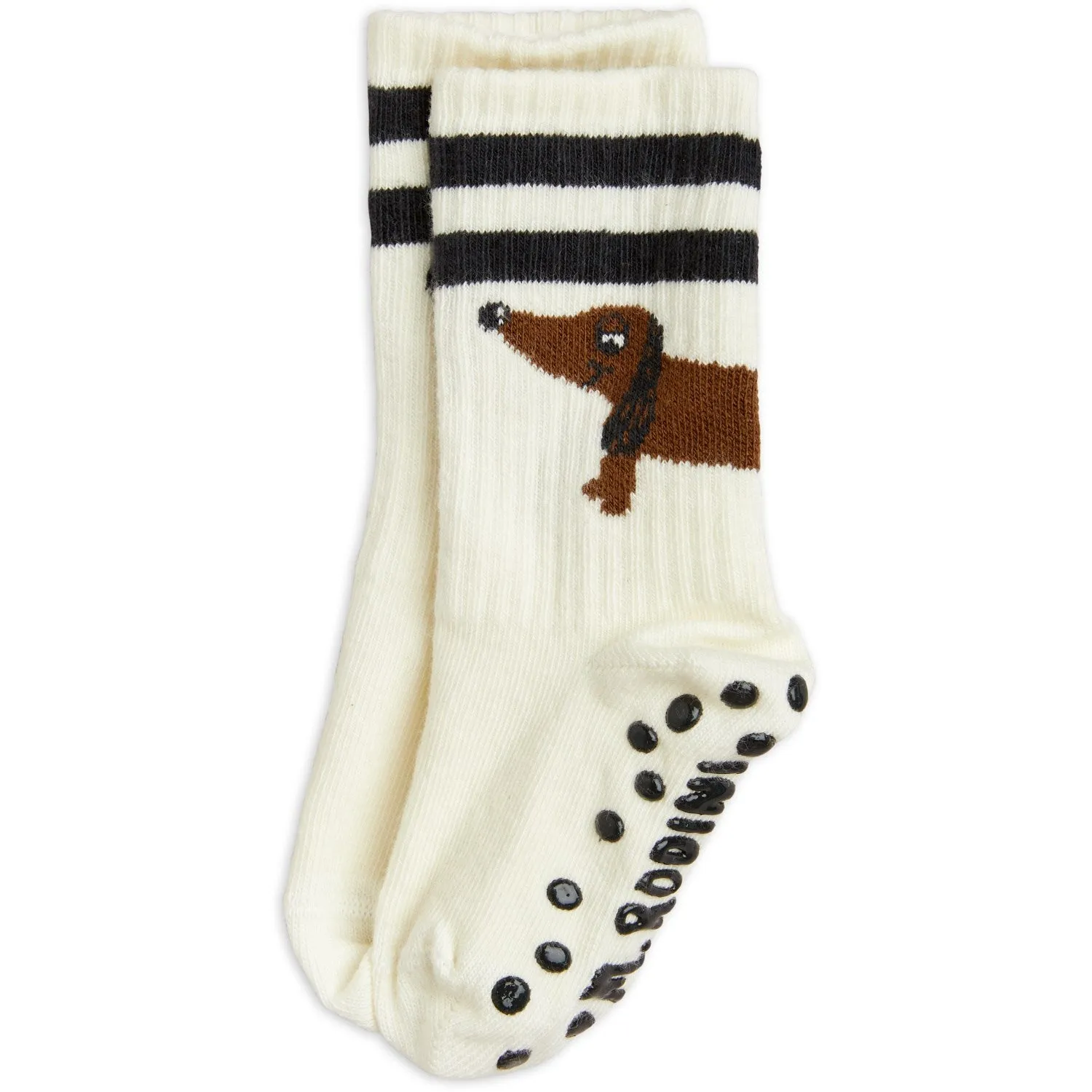 Mini Rodini Offwhite Dog Anti-Slip Socks