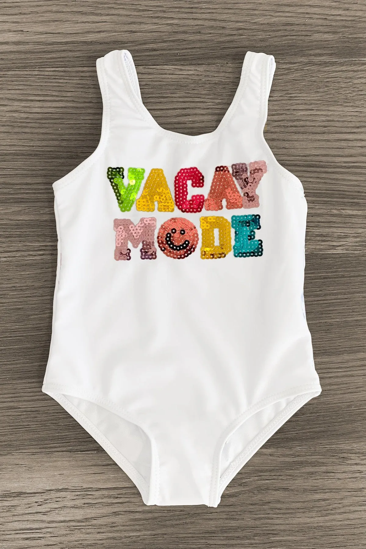 Mom & Me - "Vacay Mode" White Sequin Swimsuit