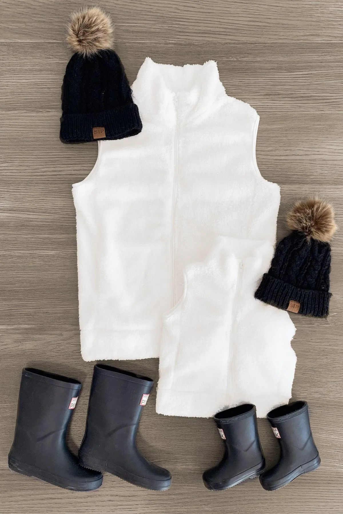 Mom & Me - White Sherpa Vest