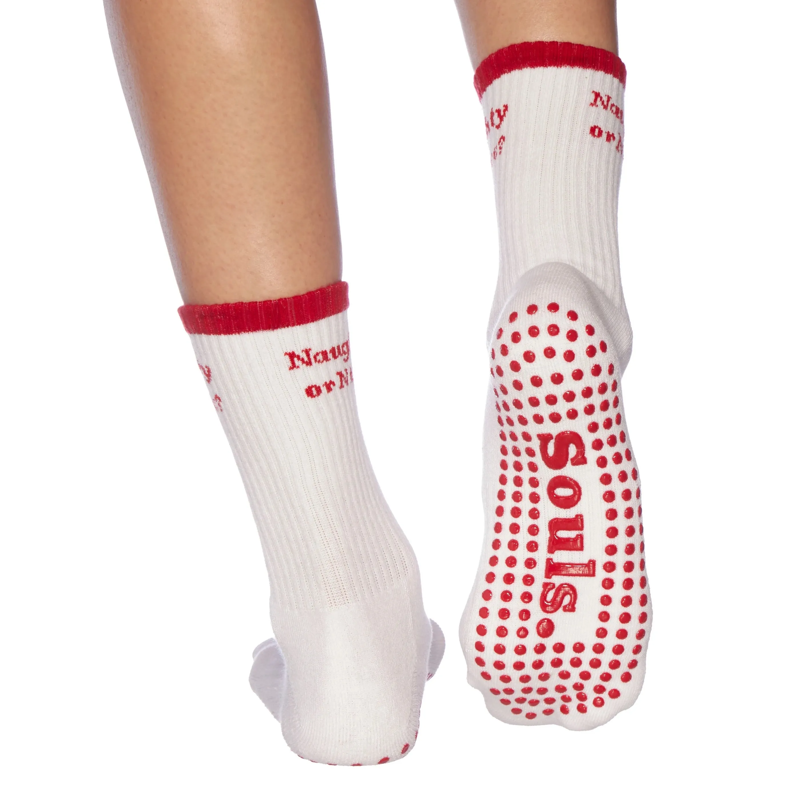 Naughty or Nice - Crew Grip Sock (Barre / Pilates)