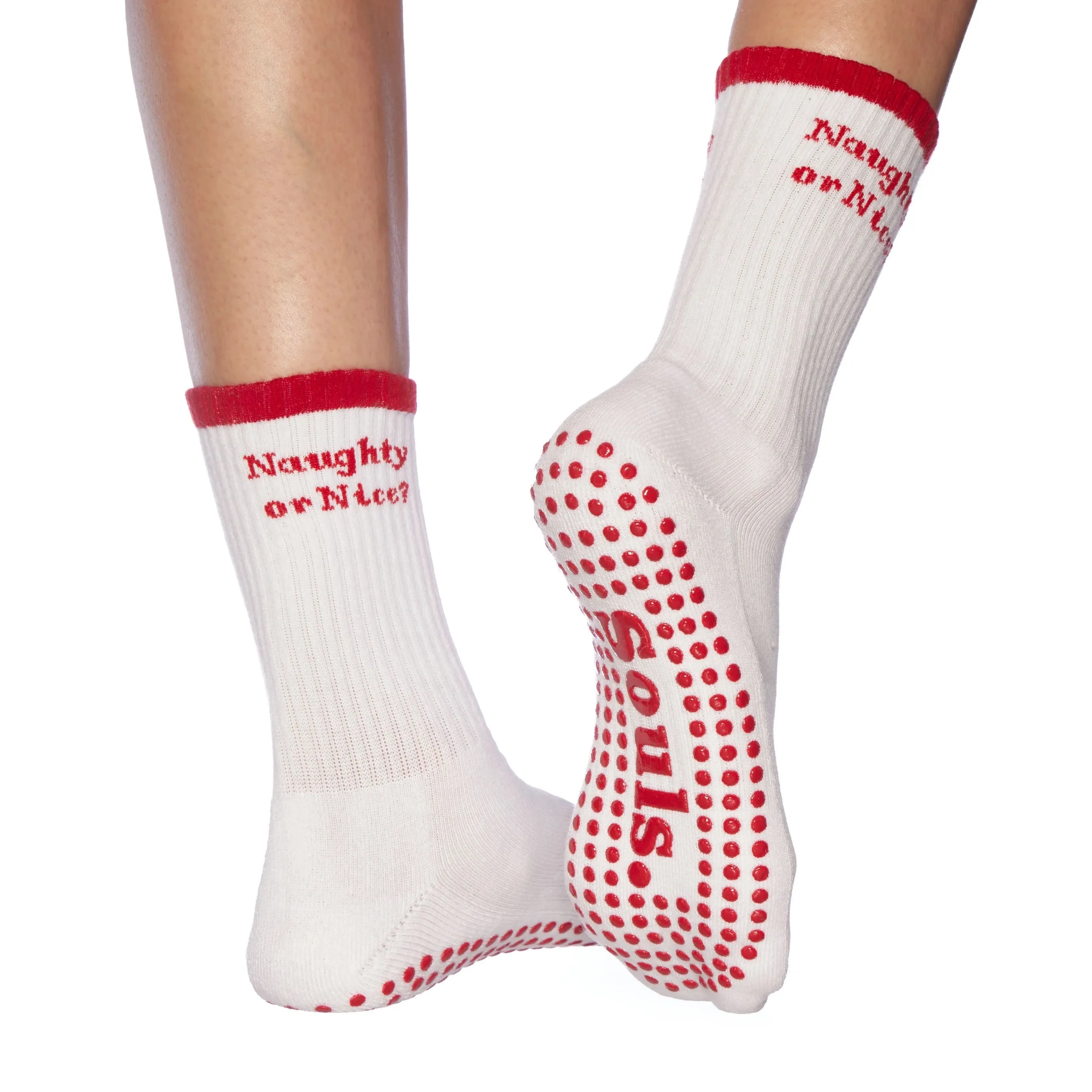 Naughty or Nice - Crew Grip Sock (Barre / Pilates)