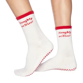 Naughty or Nice - Crew Grip Sock (Barre / Pilates)