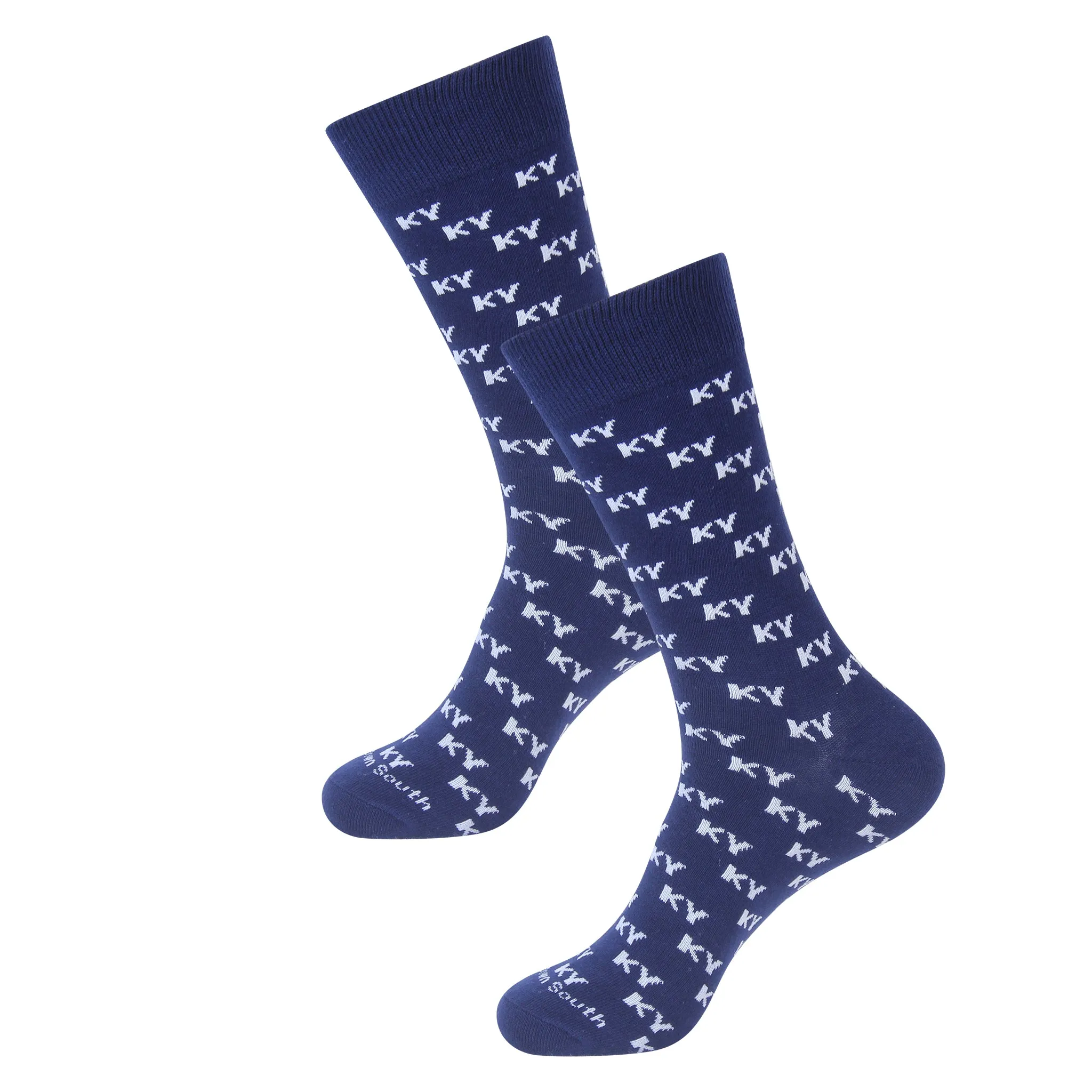 Navy KY Letters Socks