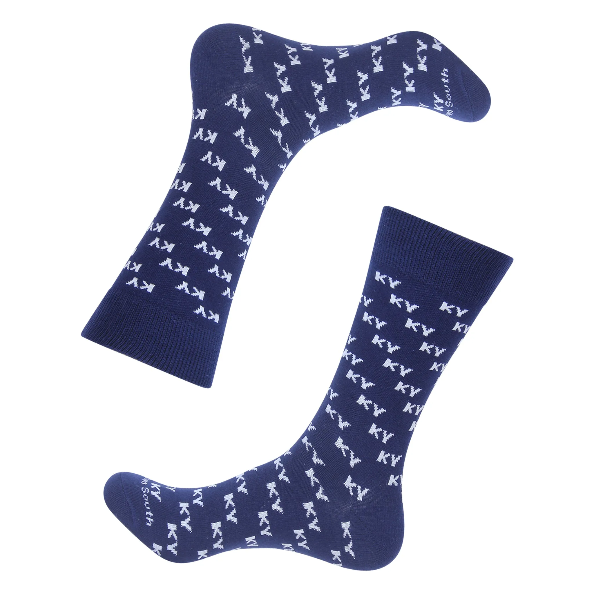 Navy KY Letters Socks