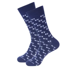 Navy KY Letters Socks