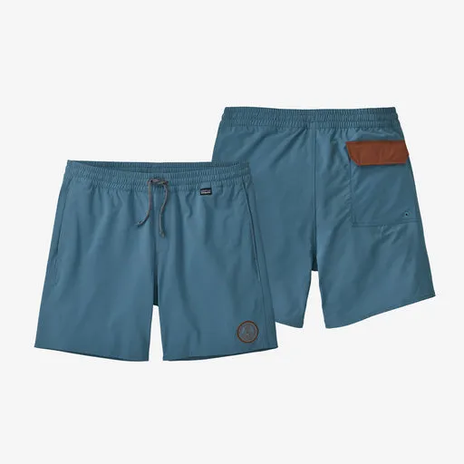 Patagonia Hydropeak Volley 16 in Boardshorts-Peak Protector Badge: Pigeon Blue