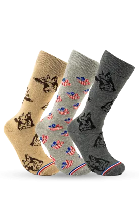 Patriotic Paws 3-Pack Bundle Crew Socks