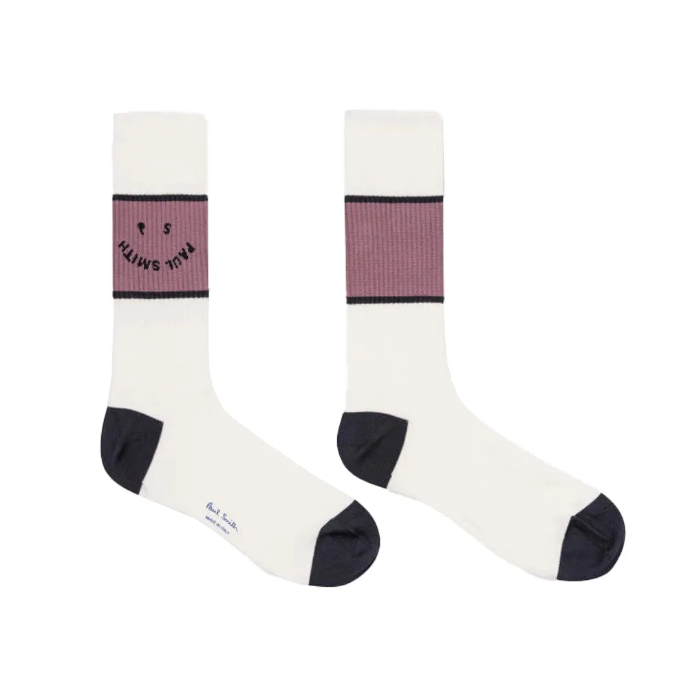 PAUL SMITH Happy PS Socks - White