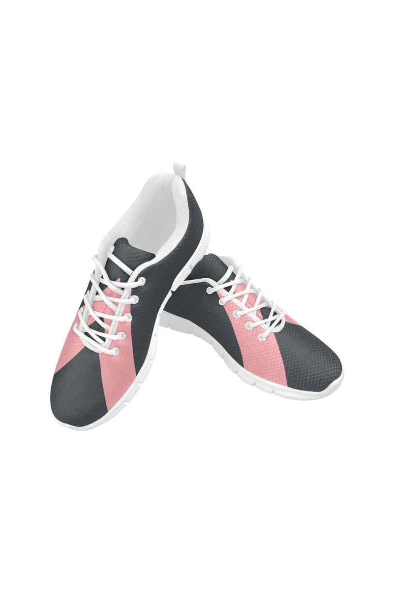 Pink Stripe Women's Breathable Running Shoes