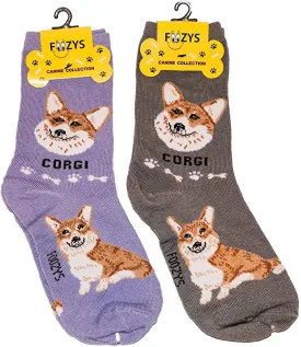 Purple Corgi Socks