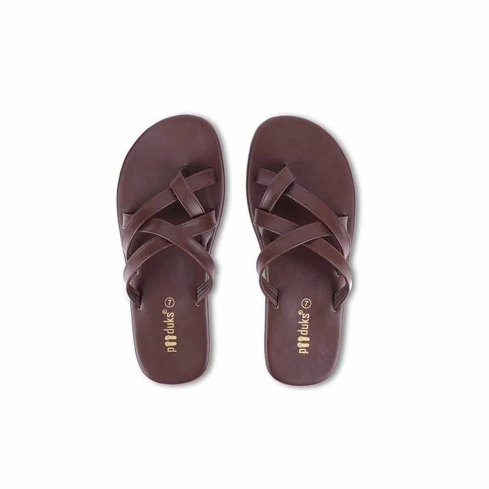 Radial Crossover Vegan Leather Slides Men