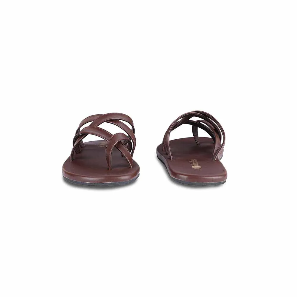 Radial Crossover Vegan Leather Slides Men